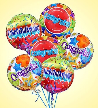 6 Congratulations Mylar Balloons