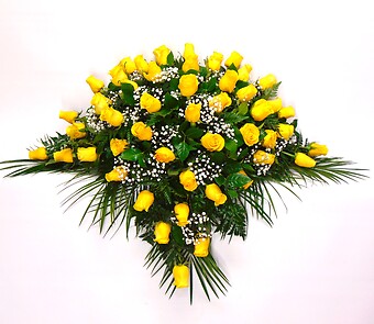 Yellow Diamond Casket Spray