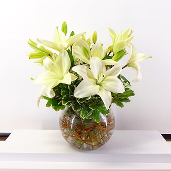 White Lily Bowl