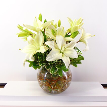 White Lily Bowl