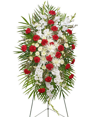 Graceful Red &amp;amp; White Standing Spray
